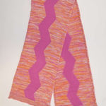Missoni  Orange and fuchsia wool-blend chevron intarsia knit Zigzag Pattern Scarf Photo 0