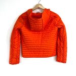 Abercrombie & Fitch  Womens Open Front Puffer Jacket XS‎ Orange Quilted Packable Photo 1