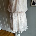 AQUA  Blush Pink Gold Metallic Halter Neck Party Dress Ruffle Hem Whimsical Photo 4