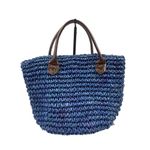 Women's Blue Wicker Handbag Photo 1