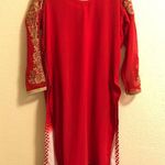 Indian/Pakistani saree/sari Dress and Shawl Small Red embroidered Photo 6