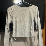 Cropped Long Sleeve Top Gray Photo 0