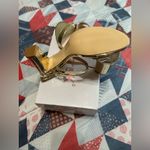 Gold Strappy Block Heel‎ Sandals Size 9.5 Photo 5