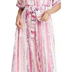 Rococo Sand Maxi Cherie Pink Sparkle Striped Purple Dress Womens Medium Photo 0