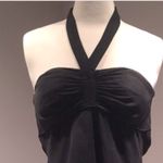 DUSK COLLECTION by Sheila Yen Black Halter Sheer Ruffled Cocktail Dress Size 4 Photo 4