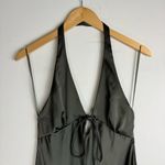 ZARA NWT Satin Slip Dress Sz Large Tie Front Halter Neck Midi Photo 4