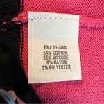 Joan Vass  Size 3 V-Neck Sleeveless Tank Tunic Sweater Black & Pink Photo 4