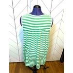 Caslon  Women’s Plus 1X Green White Stripe Sleeveless Tunic Tank Top Casual Basic Photo 1