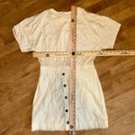 Pilcro Anthropologie Mini Twofer Dress Button Front Frayed Hem Cream Size 8 Photo 8