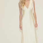 ZARA  Elegant butter yellow satin maxi long  Dress evening party wedding Photo 16