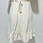 & Other Stories & Other Stories Linen Puff Short Sleeve Tie Waist Wrap Mini Dress White Size 8 Photo 7