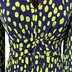 MAGGY LONDON Elorin Matte Jersey Knit Bishop Sleeve Midi Dress Navy Green NWT 6 Blue Photo 4