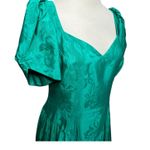 Alfred Angelo Vtg 80s Dance Allure Dress S Green Taffeta Cutout Bow Hi Lo Prom Cosplay Retro Photo 3