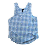 Cynthia Rowley Blue Plaid Daisy Print Racerback Tank Photo 1
