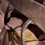 Leather Dean Bag Teardrop Round Handle Hobo Boho Two Tone Hippie Western Medium Brown Photo 15