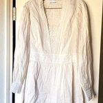 Reformation Dress Elisabetta Lace Long-Sleeve Cotton Mini Peasant Cream 10 EUC Photo 0