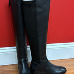 Cole Haan NWOT Dutchess Over The Knee Back Stretch Motorcycle Boots Black size 6 Photo 0