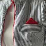 Vintage 80s Union Made Blue White Red Seersucker Dresss with Jacket Size 8 Photo 5