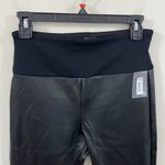 Spanx Red Hot by very black all over faux leather leggings wide waistband sz M Photo 2