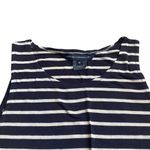 French Connection  Women’s M Blue And White‎ Nautical Stripe Tank Vneck Preppy Photo 1