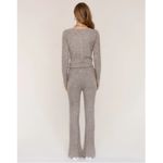 Heartloom 💕💕 Lilah Henley Sweater + Nikita Wide Leg Pant Taupe Ribbed  L NWT Photo 8