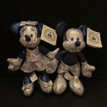 Disneyland Diamond Anniversary Celebration Mickey and Minnie Sequin Plushies NWT Photo 0