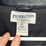 Pendleton Vintage Women's Black Leather Jacket Size 2XL Photo 5