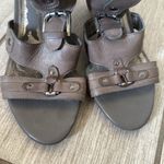 Preview International  Brown Leather Buckle Strappy Kitten‎ Heel Sandals 5.5 Photo 1