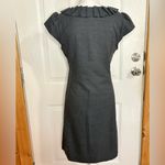J.Crew ruffle neck black wool shift dress size 6 Photo 4