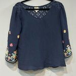 Fig & Flower Anthropologie baby blue embroidery lace‎ blouse size S Blue Photo 0
