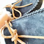 UGG  Women's Size 7 Dakota Suede Leather Slipper Black Slip On Moccasins Cozy EUC Photo 13