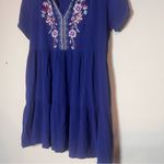 Knox Rose  Embroidered Tunic Blouse or Mini Dress Royal Blue Size Medium Photo 2