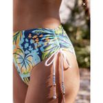 Aerie Buzzed Terry Ruched High Cut Cheeky Bikini Bottom Blue Size L Photo 1