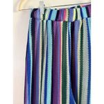 That’s It Multicolor Striped Semi Sheer Crochet Knit Wide Leg Pants Size Small Purple Photo 2
