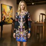 Clover Canyon Womens Dress XS Artsy Retro 70's Inspired Festival Party Cocktail Photo 1