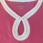 Lilly Pulitzer Pima Cotton Cap Sleeve Keyhole Front Pink White Tee T-Shirt Sz XS Photo 1