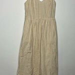 Old Navy tan & white checkered sundress 100% cotton women size small cottagecore Photo 0