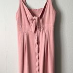 Button Front Midi Dress Womens 2X Smocked Fairy Cottagecore Soft Girl Romantic Pink Photo 0