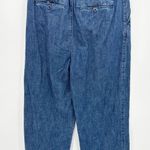 Madewell Pleated Wide Leg Medium Wash Blue Denim Cropped Jeans Women's Size 6 Photo 0
