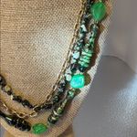 Chic Green and Gold Beaded Necklace Photo 2