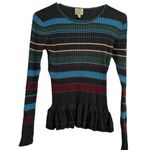 Torn By Ronny Kobo Striped Flare Long Sleeve Shirt Size M Photo 0