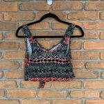 LA Hearts Top Womens XS Black Cropped Tank Tie Front Sleeveless Casual Summer Photo 1