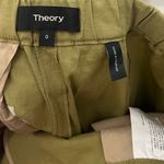 Theory  Pants Women’s Size 0 Dark Olive Work Everyday Pull On Linen Photo 8