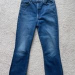 Mother Denim Hustler Ankle Fray Night Clubbing Jeans Raw Hem Blue Size 26 Photo 2