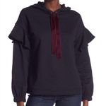 Laundry by Shelli Segal ruffle sleeve Sweatshirt black size small Photo 0