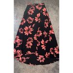 Forever 21 Black Maxi Skirt Orange Sunflower Florals Small Photo 6