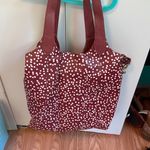 Fashionable Chocolate Brown Polka Dot Tote Bag‎ Shoulder Bag Crossbody Strap White Photo 2