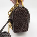 ZARA  Woven Woven Mini Bag Gold Twisted Handle Brown Crossbody Minimal Urban Photo 3