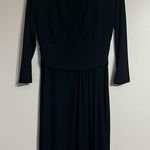 CHAPS Women’s  3/4 Sleeve Faux Wrap Dress‎ V-Neck Holiday Black Size Medium Photo 0