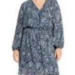 AQUA NWT blue snakeskin long sleeve stress size 2X Photo 1